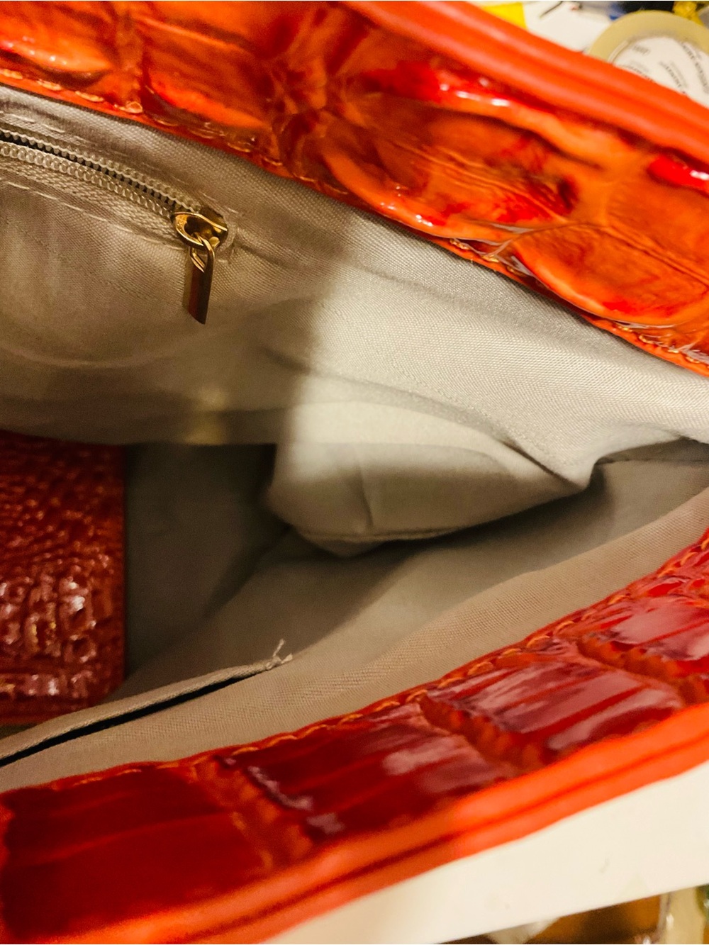 Orange Croc-Embossed Tote Bag - Women - Picture 10 of 12